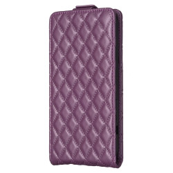 For Samsung Galaxy S24+ 5G Diamond Lattice Vertical Flip Leather Phone Case(Dark Purple)