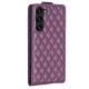 For Samsung Galaxy S24+ 5G Diamond Lattice Vertical Flip Leather Phone Case(Dark Purple)