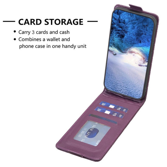 For Samsung Galaxy S24+ 5G Diamond Lattice Vertical Flip Leather Phone Case(Dark Purple)