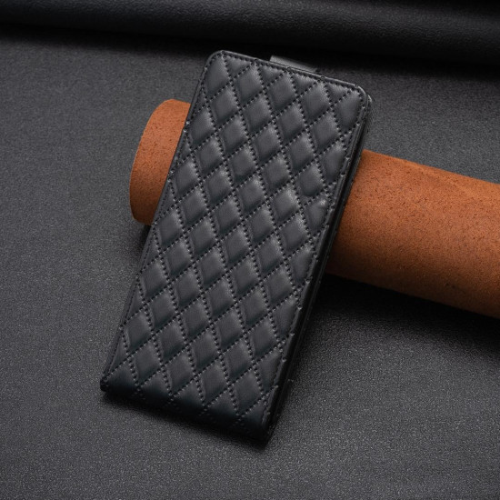 For Samsung Galaxy S24+ 5G Diamond Lattice Vertical Flip Leather Phone Case(Black)