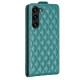 For Samsung Galaxy S24+ 5G Diamond Lattice Vertical Flip Leather Phone Case(Green)