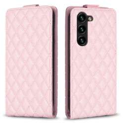 For Samsung Galaxy S24+ 5G Diamond Lattice Vertical Flip Leather Phone Case(Pink)