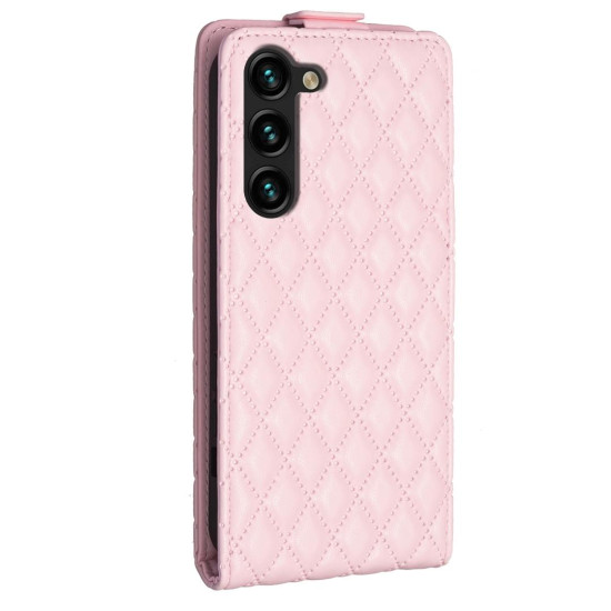 For Samsung Galaxy S24+ 5G Diamond Lattice Vertical Flip Leather Phone Case(Pink)