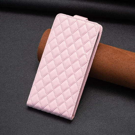 For Samsung Galaxy S24+ 5G Diamond Lattice Vertical Flip Leather Phone Case(Pink)