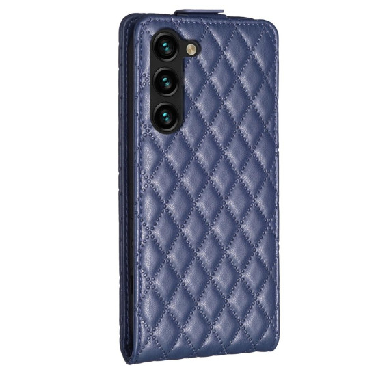 For Samsung Galaxy S24+ 5G Diamond Lattice Vertical Flip Leather Phone Case(Blue)