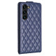 For Samsung Galaxy S24+ 5G Diamond Lattice Vertical Flip Leather Phone Case(Blue)