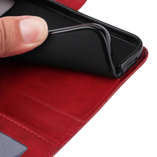 For Samsung Galaxy S24+ Classic Calf Texture Flip Leather Phone Case(Red)