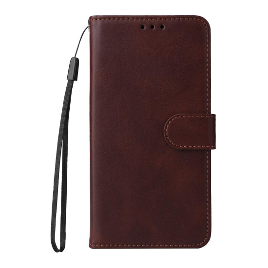 For Samsung Galaxy S24+ Classic Calf Texture Flip Leather Phone Case(Brown)