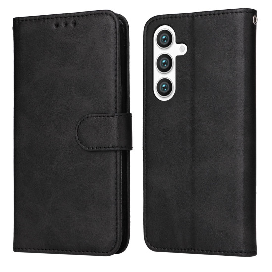 For Samsung Galaxy S24+ Classic Calf Texture Flip Leather Phone Case(Black)