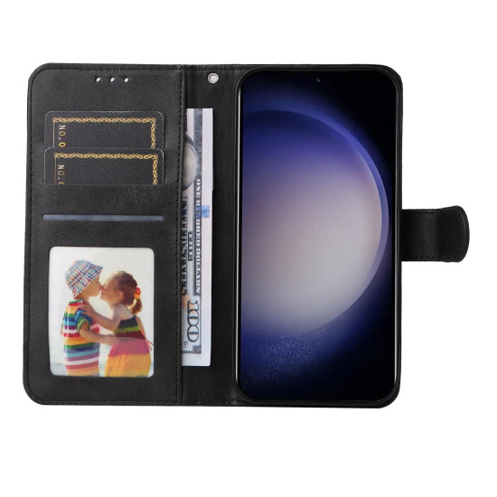 For Samsung Galaxy S24+ Classic Calf Texture Flip Leather Phone Case(Black)