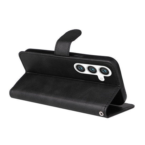 For Samsung Galaxy S24+ Classic Calf Texture Flip Leather Phone Case(Black)