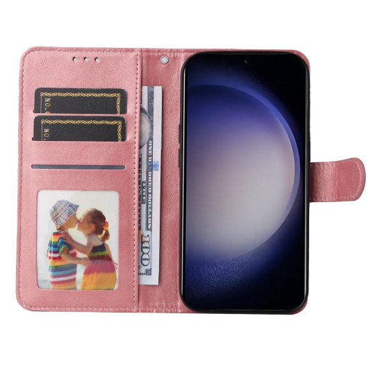 For Samsung Galaxy S24+ Classic Calf Texture Flip Leather Phone Case(Rose Gold)