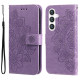 For Samsung Galaxy S24+ 7-petal Flowers Embossing Leather Phone Case(Light Purple)