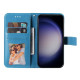 For Samsung Galaxy S24+ 7-petal Flowers Embossing Leather Phone Case(Blue)