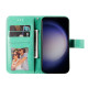 For Samsung Galaxy S24+ 7-petal Flowers Embossing Leather Phone Case(Green)