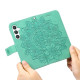 For Samsung Galaxy S24+ 7-petal Flowers Embossing Leather Phone Case(Green)