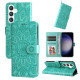 For Samsung Galaxy S24+ Embossed Sunflower Leather Phone Case(Green)