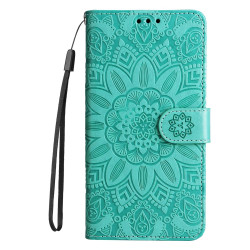 For Samsung Galaxy S24+ Embossed Sunflower Leather Phone Case(Green)