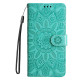 For Samsung Galaxy S24+ Embossed Sunflower Leather Phone Case(Green)