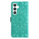 For Samsung Galaxy S24+ Embossed Sunflower Leather Phone Case(Green)