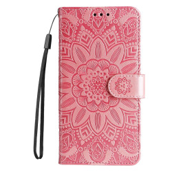 For Samsung Galaxy S24+ Embossed Sunflower Leather Phone Case(Rose Gold)