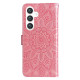 For Samsung Galaxy S24+ Embossed Sunflower Leather Phone Case(Rose Gold)