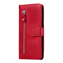 For Samsung Galaxy S24+ Fashion Calf Texture Zipper Leather Phone Case(Red)