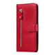 For Samsung Galaxy S24+ Fashion Calf Texture Zipper Leather Phone Case(Red)
