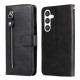 For Samsung Galaxy S24+ Fashion Calf Texture Zipper Leather Phone Case(Black)