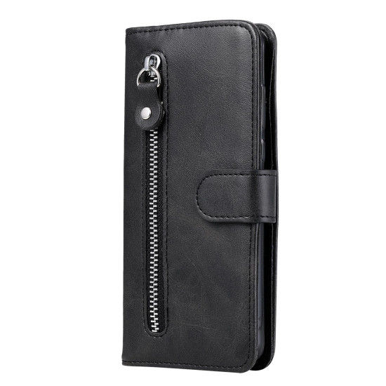 For Samsung Galaxy S24+ Fashion Calf Texture Zipper Leather Phone Case(Black)