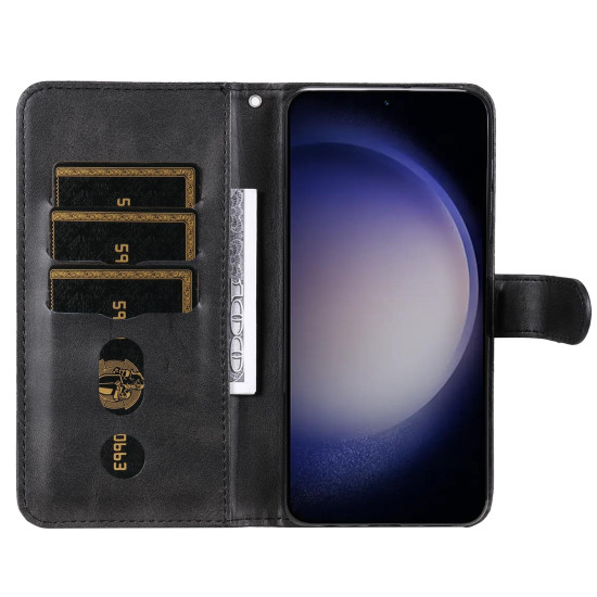 For Samsung Galaxy S24+ Fashion Calf Texture Zipper Leather Phone Case(Black)