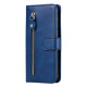 For Samsung Galaxy S24+ Fashion Calf Texture Zipper Leather Phone Case(Blue)
