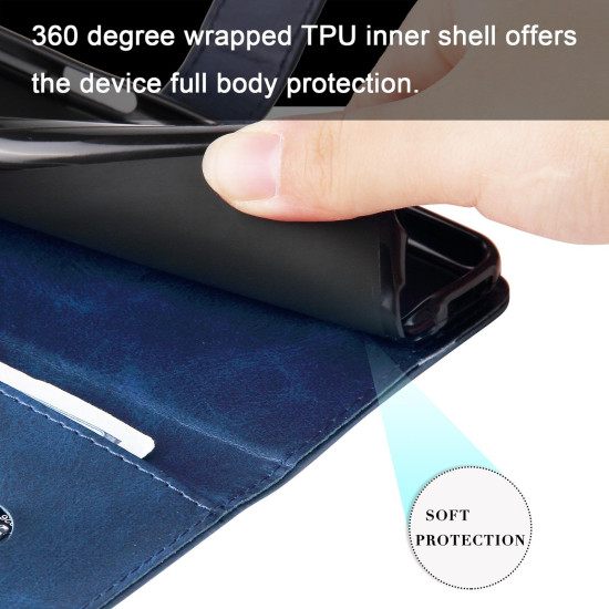 For Samsung Galaxy S24+ Fashion Calf Texture Zipper Leather Phone Case(Blue)