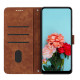 For Samsung Galaxy S24+ Skin Feel Stripe Pattern Leather Phone Case with Long Lanyard(Brown)