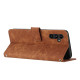 For Samsung Galaxy S24+ Skin Feel Stripe Pattern Leather Phone Case with Long Lanyard(Brown)