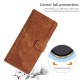 For Samsung Galaxy S24+ Skin Feel Stripe Pattern Leather Phone Case with Long Lanyard(Brown)