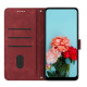 For Samsung Galaxy S24+ Skin Feel Stripe Pattern Leather Phone Case with Long Lanyard(Red)