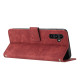 For Samsung Galaxy S24+ Skin Feel Stripe Pattern Leather Phone Case with Long Lanyard(Red)