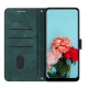 For Samsung Galaxy S24+ Skin Feel Stripe Pattern Leather Phone Case with Long Lanyard(Green)