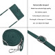 For Samsung Galaxy S24+ Skin Feel Stripe Pattern Leather Phone Case with Long Lanyard(Green)