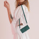 For Samsung Galaxy S24+ Skin Feel Stripe Pattern Leather Phone Case with Long Lanyard(Green)
