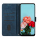 For Samsung Galaxy S24+ Skin Feel Stripe Pattern Leather Phone Case with Long Lanyard(Blue)