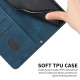 For Samsung Galaxy S24+ Skin Feel Stripe Pattern Leather Phone Case with Long Lanyard(Blue)