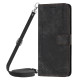 For Samsung Galaxy S24+ Skin Feel Stripe Pattern Leather Phone Case with Long Lanyard(Black)