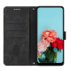 For Samsung Galaxy S24+ Skin Feel Stripe Pattern Leather Phone Case with Long Lanyard(Black)