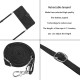 For Samsung Galaxy S24+ Skin Feel Stripe Pattern Leather Phone Case with Long Lanyard(Black)