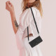 For Samsung Galaxy S24+ Skin Feel Stripe Pattern Leather Phone Case with Long Lanyard(Black)