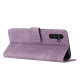 For Samsung Galaxy S24+ Skin Feel Stripe Pattern Leather Phone Case with Long Lanyard(Purple)