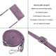 For Samsung Galaxy S24+ Skin Feel Stripe Pattern Leather Phone Case with Long Lanyard(Purple)