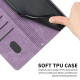 For Samsung Galaxy S24+ Skin Feel Stripe Pattern Leather Phone Case with Long Lanyard(Purple)
